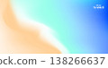 Summer beach background with blurred gradient. Soft blur of turquoise ocean water, sand, wave. Tropical coast scene with copy space for travel and vacation banner. Vector illustration 138266637