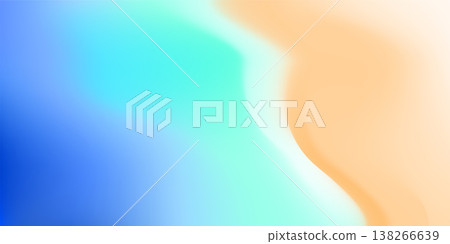 Summer beach background with blurred gradient. Soft blur of turquoise ocean water, sand, wave. Tropical coast scene with copy space for travel and vacation banner. Vector illustration 138266639