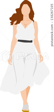Illustration of a woman wearing summer clothes 138267105