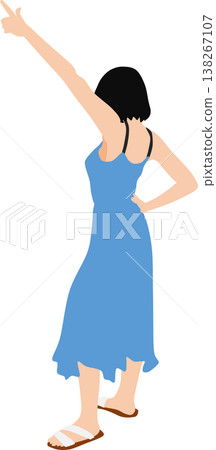 一個穿著夏天衣服的女人的插圖 一個穿著夏天衣服的女人的插圖 138267107