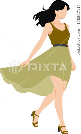 Illustration of a woman wearing summer clothes Illustration of a woman wearing summer clothes 138267113