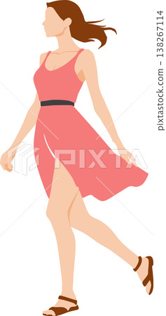 Illustration of a woman wearing summer clothes Illustration of a woman wearing summer clothes 138267114