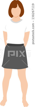 一個穿著夏天衣服的女人的插圖 一個穿著夏天衣服的女人的插圖 138267119