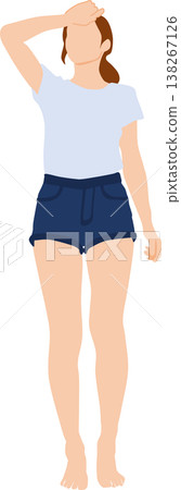 一個穿著夏天衣服的女人的插圖 一個穿著夏天衣服的女人的插圖 138267126
