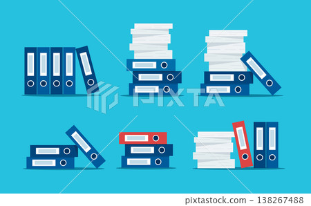File Folder and Paperwork Management Vector Illustration Set File Folder and Paperwork Management Vector Illustration Set 138267488
