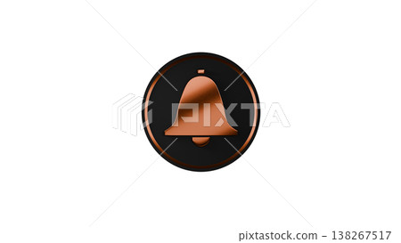3D Rubber Texture Medal - Bell Mark (Gold) - Notification/Announcement Icon - Transparent Background 138267517