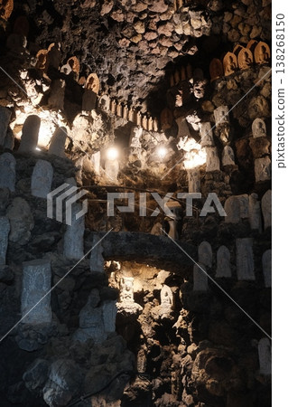 Ancient Stone Well Shaft Dramatic Lighting Ancient Stone Well Shaft Dramatic Lighting 138268150