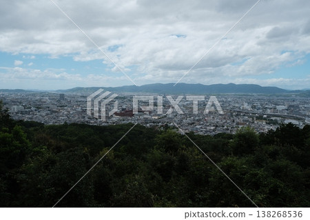 Japanese Cityscape From Lush Green Highlands Japanese Cityscape From Lush Green Highlands 138268536