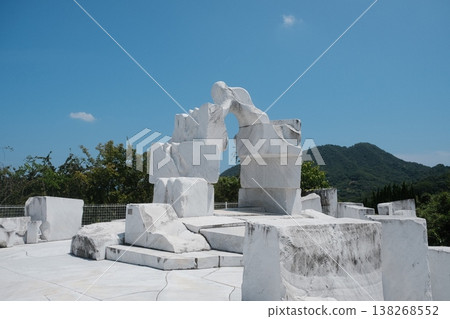 Abstract Stone Sculpture Garden Artistic Installation Abstract Stone Sculpture Garden Artistic Installation 138268552