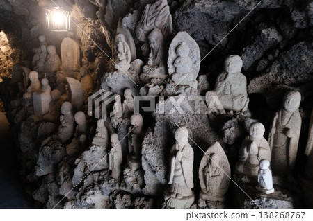 Ancient Stone Buddha Statues Sacred Display Ancient Stone Buddha Statues Sacred Display 138268767