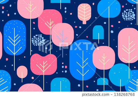Seamless vector pattern with Conifer and deciduous Tree on a white background Seamless vector pattern with Conifer and deciduous Tree on a white background 138268768