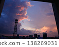 Dramatic Sunset Over City Communication Tower 138269031