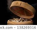 Traditional bamboo steamers for steaming delicious zongzi (sticky rice dumplings) for Dragon Boat Festival 138269316