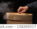 Traditional bamboo steamers for steaming delicious zongzi (sticky rice dumplings) for Dragon Boat Festival 138269317