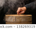 Traditional bamboo steamers for steaming delicious zongzi (sticky rice dumplings) for Dragon Boat Festival 138269319