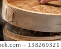 Traditional bamboo steamers for steaming delicious zongzi (sticky rice dumplings) for Dragon Boat Festival 138269321
