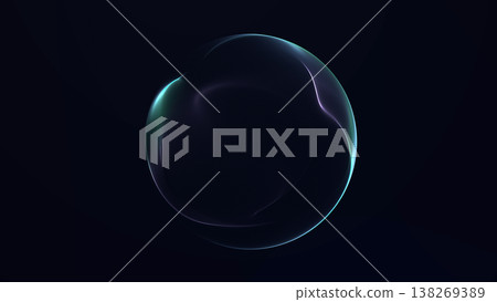 Dual layer glass sphere with soft gradient glow and refined digital depth on dark background, modern abstract illustration in 4K. Dual layer glass sphere with soft gradient glow and refined digital depth on dark background, modern abstract illustration in 4K. 138269389