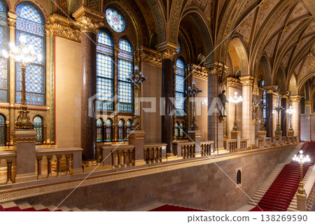 Interior of Hungarian Parliament Building Orszaghaz in Budapest, Hungary Interior of Hungarian Parliament Building Orszaghaz in Budapest, Hungary 138269590