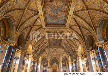 Interior of Hungarian Parliament Building Orszaghaz in Budapest, Hungary 138269659