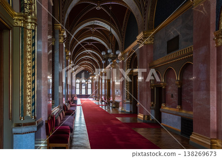 Interior of Hungarian Parliament Building Orszaghaz in Budapest Hungary 138269673