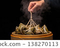 Traditional bamboo steamers for steaming delicious zongzi (sticky rice dumplings) for Dragon Boat Festival 138270113
