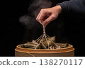 Traditional bamboo steamers for steaming delicious zongzi (sticky rice dumplings) for Dragon Boat Festival 138270117