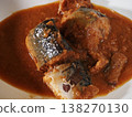 Braised mackerel dish 138270130