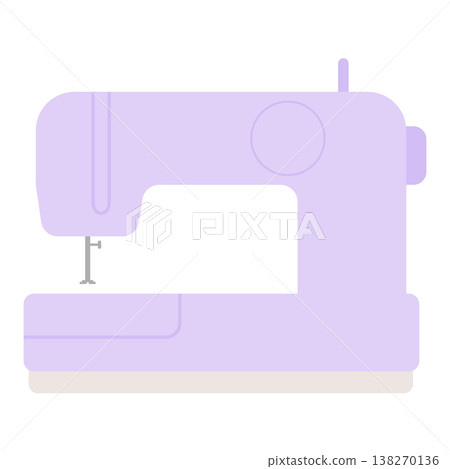 A simple, flat illustration of a sewing machine. A simple, flat illustration of a sewing machine. 138270136