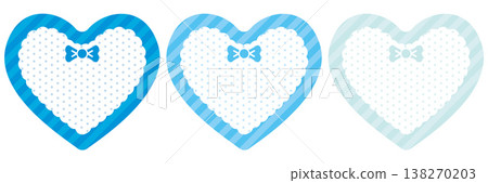 可愛的藍色心形相框 138270203