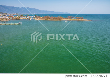Lake Biwa scenery - View from Biwa Lake Bridge, Katata, Otsu City, Shiga Prefecture Lake Biwa scenery - View from Biwa Lake Bridge, Katata, Otsu City, Shiga Prefecture 138270271