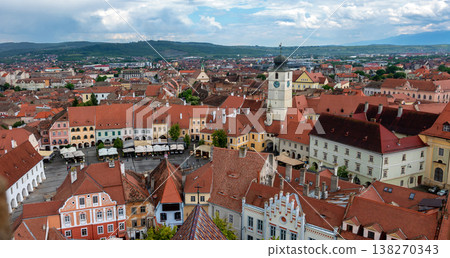 Panoramic view across Sibiu Panoramic view across Sibiu 138270343