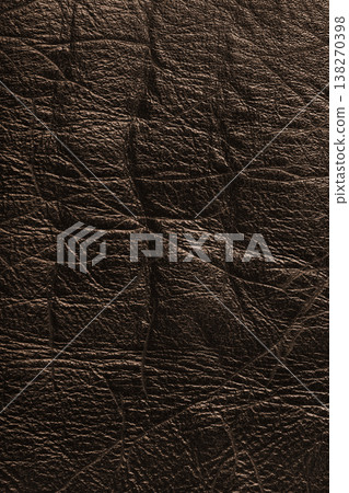 Detailed texture background of brown colored wrinkled metallic leather with natural creases 138270398