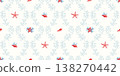 Coastal, beach, seaside home decor concept, marine life, nautical design seamless pattern. Red starfish, shell on white background with pale blue coral lattice motif. Summer texture for wallpaper, 138270442