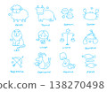 A simple, hand-drawn, and relaxed set of twelve zodiac signs. 138270498