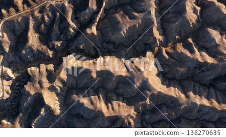 Gorafe desert badlands aerial view in Spain Gorafe desert badlands aerial view in Spain 138270635