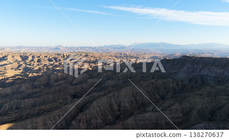Gorafe desert badlands landscape and arid mountains in Granada, Spain Gorafe desert badlands landscape and arid mountains in Granada, Spain 138270637
