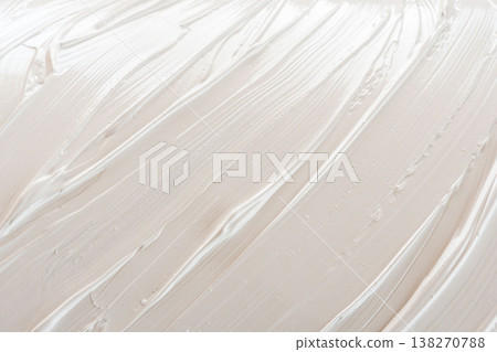 Close-up shot of the texture of spread white acrylic paint (37) Close-up shot of the texture of spread white acrylic paint (37) 138270788