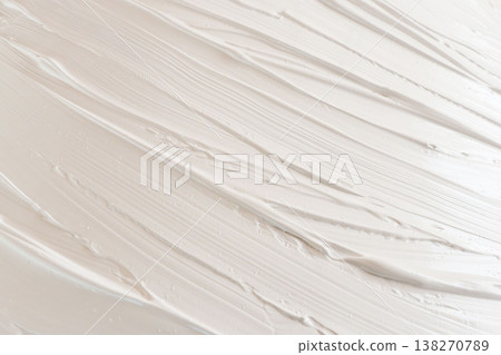 Close-up shot of the texture of spread white acrylic paint (38) Close-up shot of the texture of spread white acrylic paint (38) 138270789