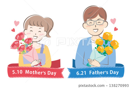 Headline illustrations for Mother's Day and Father's Day in 2026 Headline illustrations for Mother's Day and Father's Day in 2026 138270993