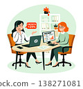 Two sales employees working in the office 138271081