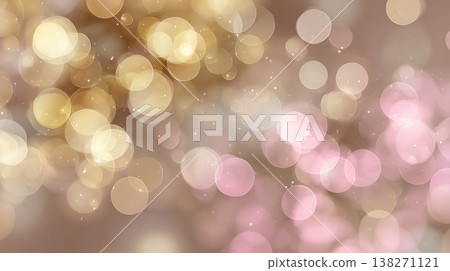 美麗的香檳金色散景，搭配閃亮的粉紅色背景。 138271121