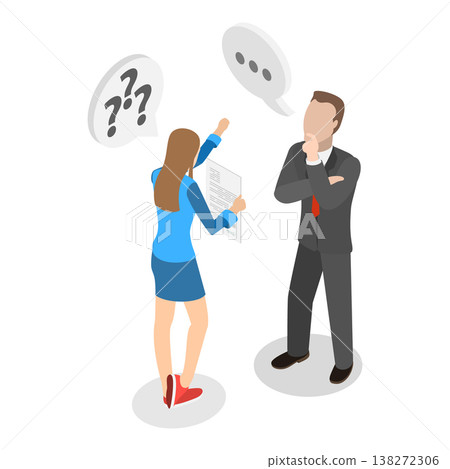 3D Isometric Flat Vector Illustration of Layoff, Staff Reduction, Career Issues. Item 2 3D Isometric Flat Vector Illustration of Layoff, Staff Reduction, Career Issues. Item 2 138272306