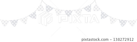 A cute garland decoration with rounded gray polka dots. A cute garland decoration with rounded gray polka dots. 138272912