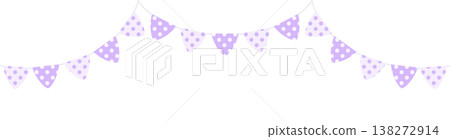 Cute garland decoration with rounded, light purple polka dots Cute garland decoration with rounded, light purple polka dots 138272914