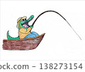 Crocodile fishing (illustration) 138273154