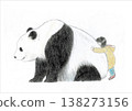 Panda and child (illustration) 138273156