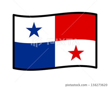Illustration material of the Panamanian flag 3 Illustration material of the Panamanian flag 3 138273620