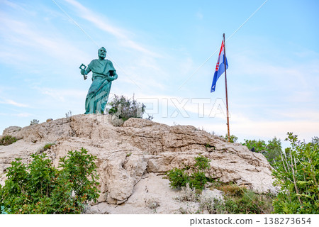 Statute of St. Peter at the entrance to Makarska bay in Makarska, Croatia Statute of St. Peter at the entrance to Makarska bay in Makarska, Croatia 138273654