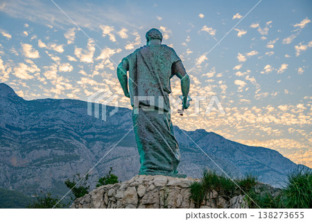 Statute of St. Peter at the entrance to Makarska bay in Makarska, Croatia Statute of St. Peter at the entrance to Makarska bay in Makarska, Croatia 138273655