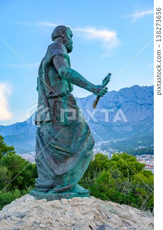 Statute of St. Peter at the entrance to Makarska bay in Makarska, Croatia Statute of St. Peter at the entrance to Makarska bay in Makarska, Croatia 138273656